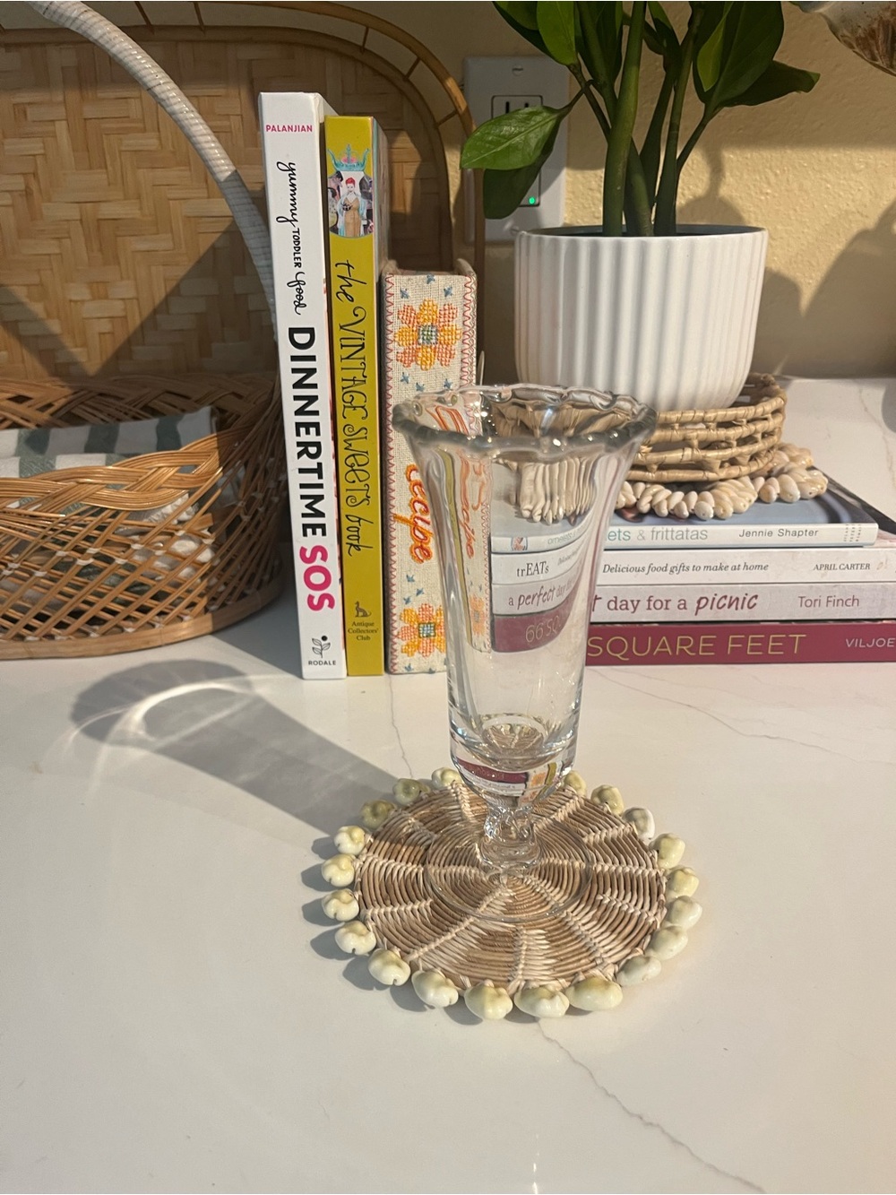 Elegant clear glass vintage vase
